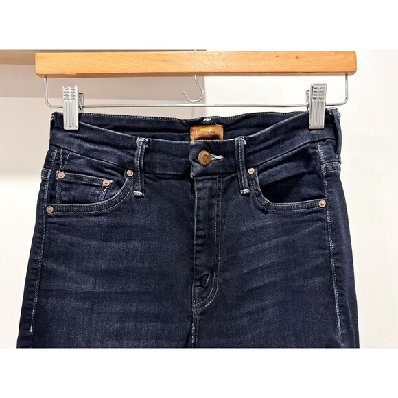 MOTHER Denim High Waisted Looker Jeans Coffee Tea or Me Dark Wash Size 25 Black - Picture 2 of 13